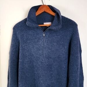 NWT J. Crew Large Half Zip Sweater Blue Gray Great Gift!